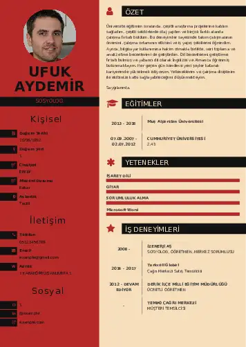 Sosyolog Cv Örnekleri cv indir
